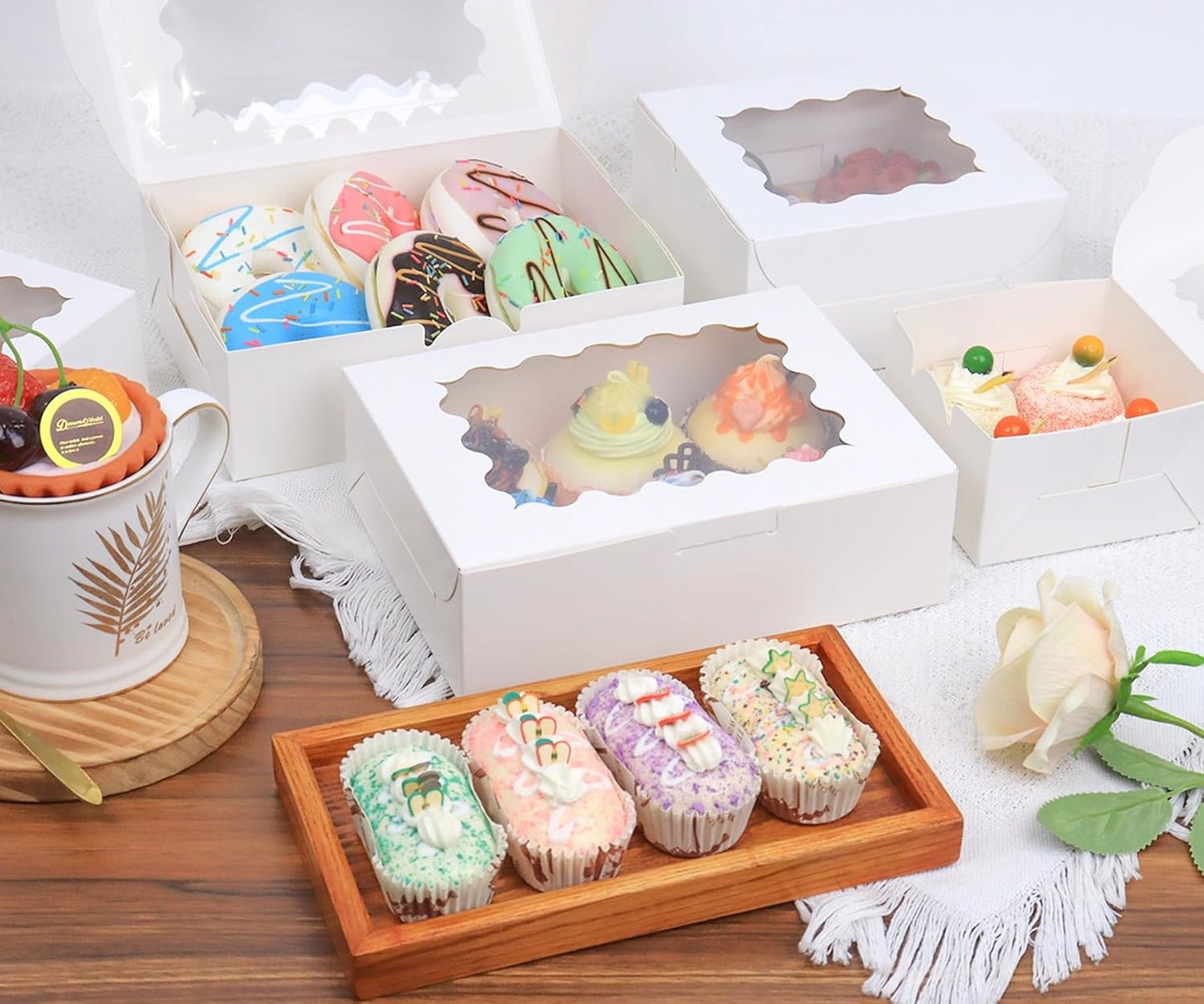 White Bakery Boxes with Window