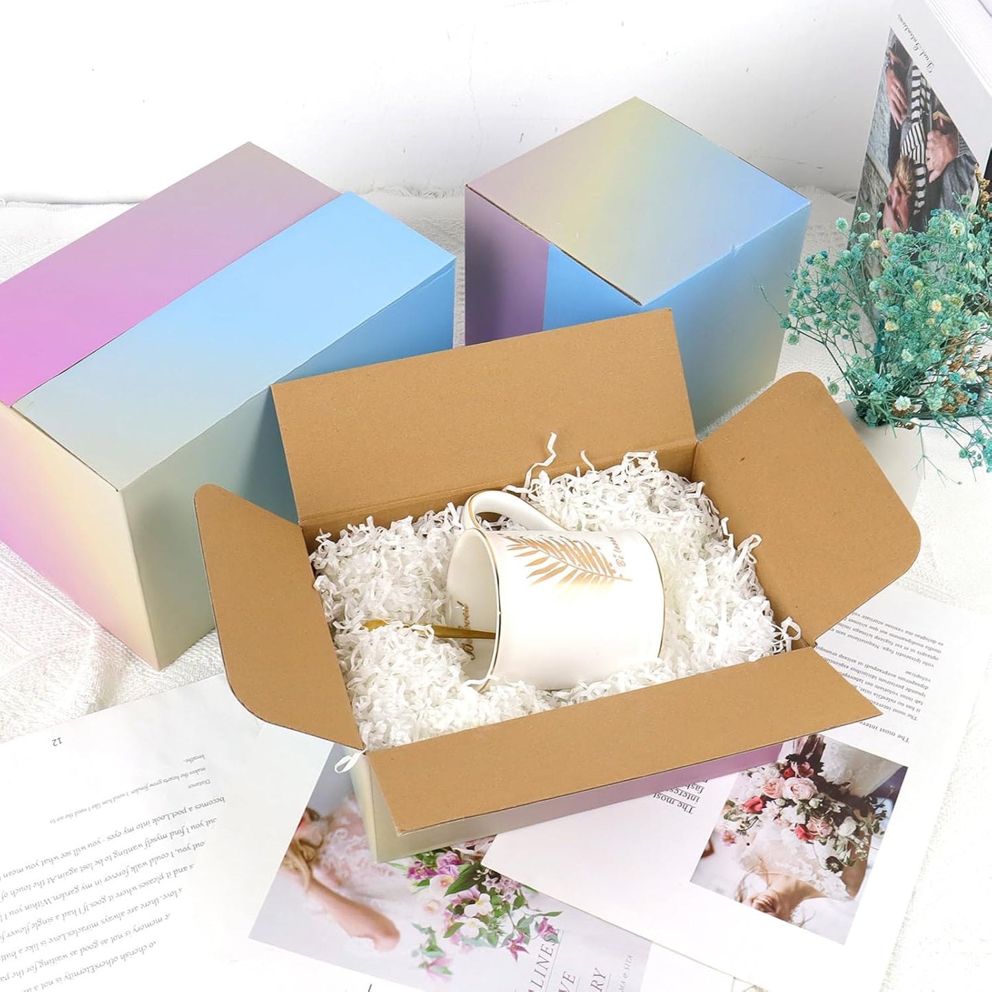 Blue-yellow-purple Shipping Boxes