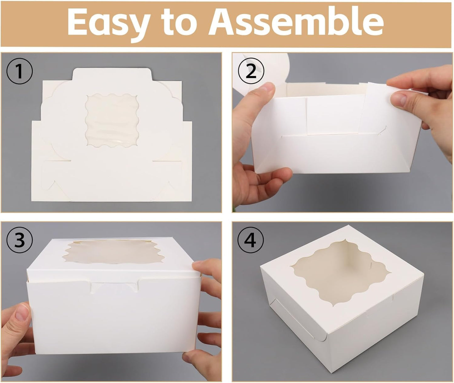 White Bakery Boxes with Window