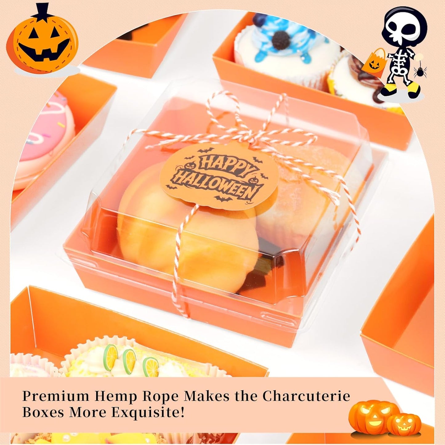 Halloween Charcuterie Boxes with Clear Secure Lids