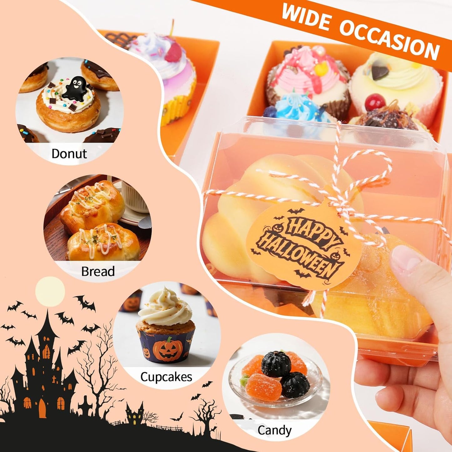 Halloween Charcuterie Boxes with Clear Secure Lids
