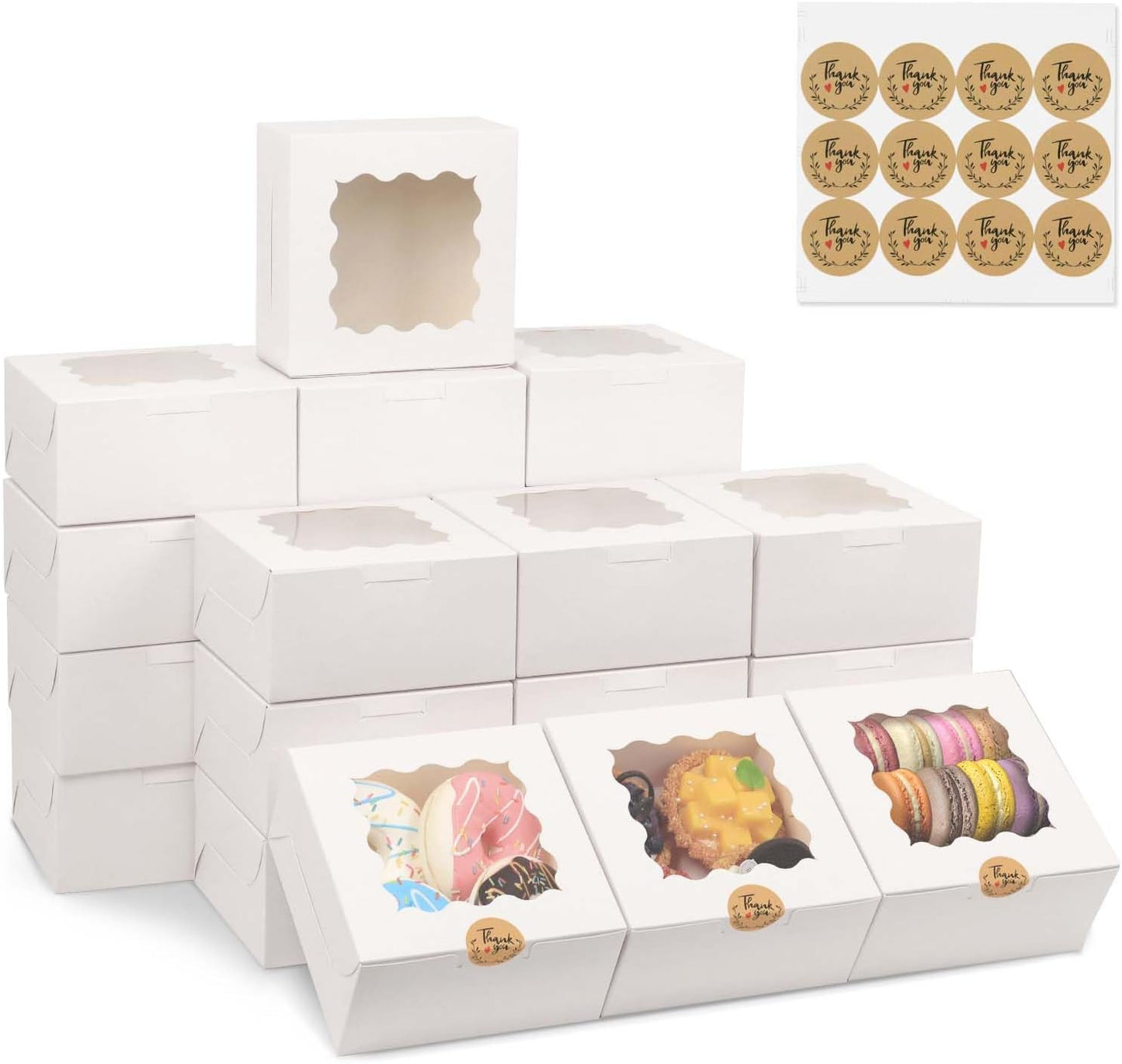 White Bakery Boxes with Window