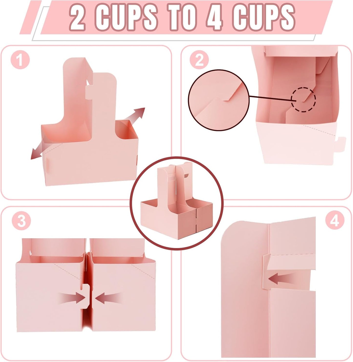 Pink Drink Carrier with Handle
