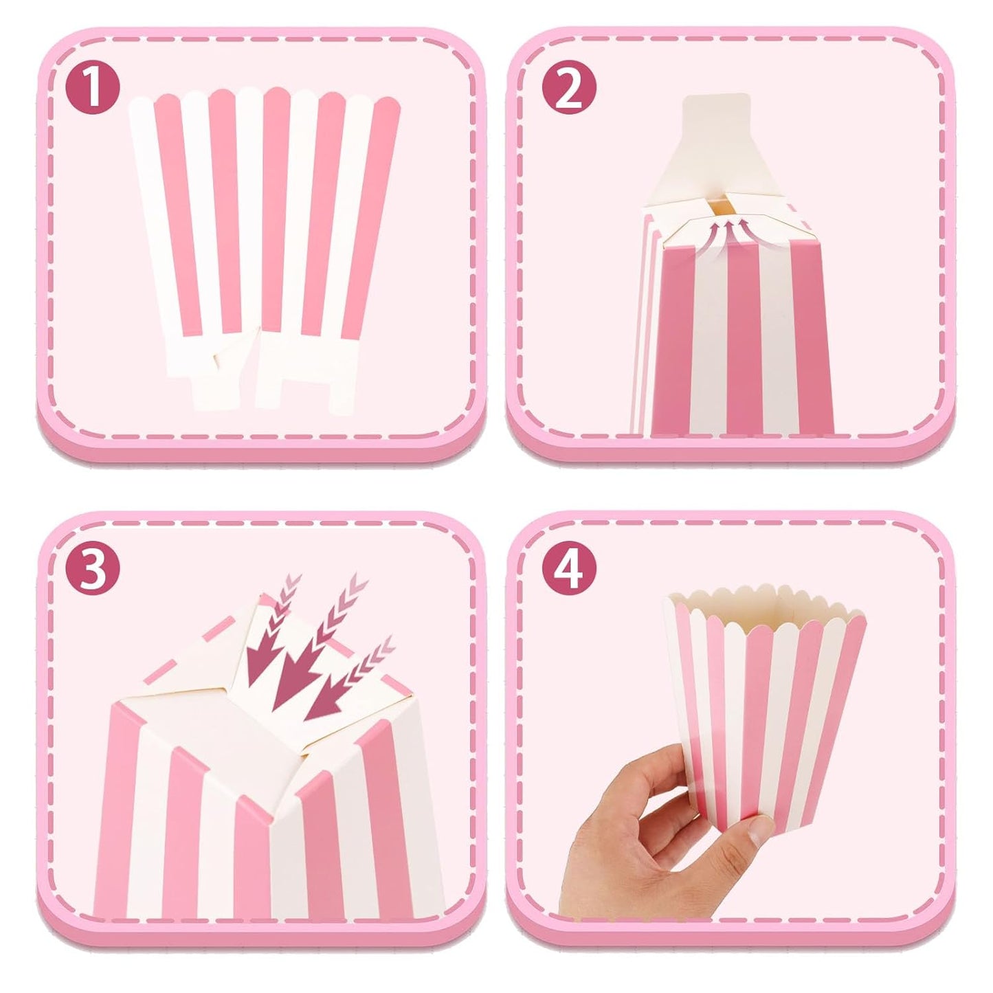 Pink-white Popcorn Boxes