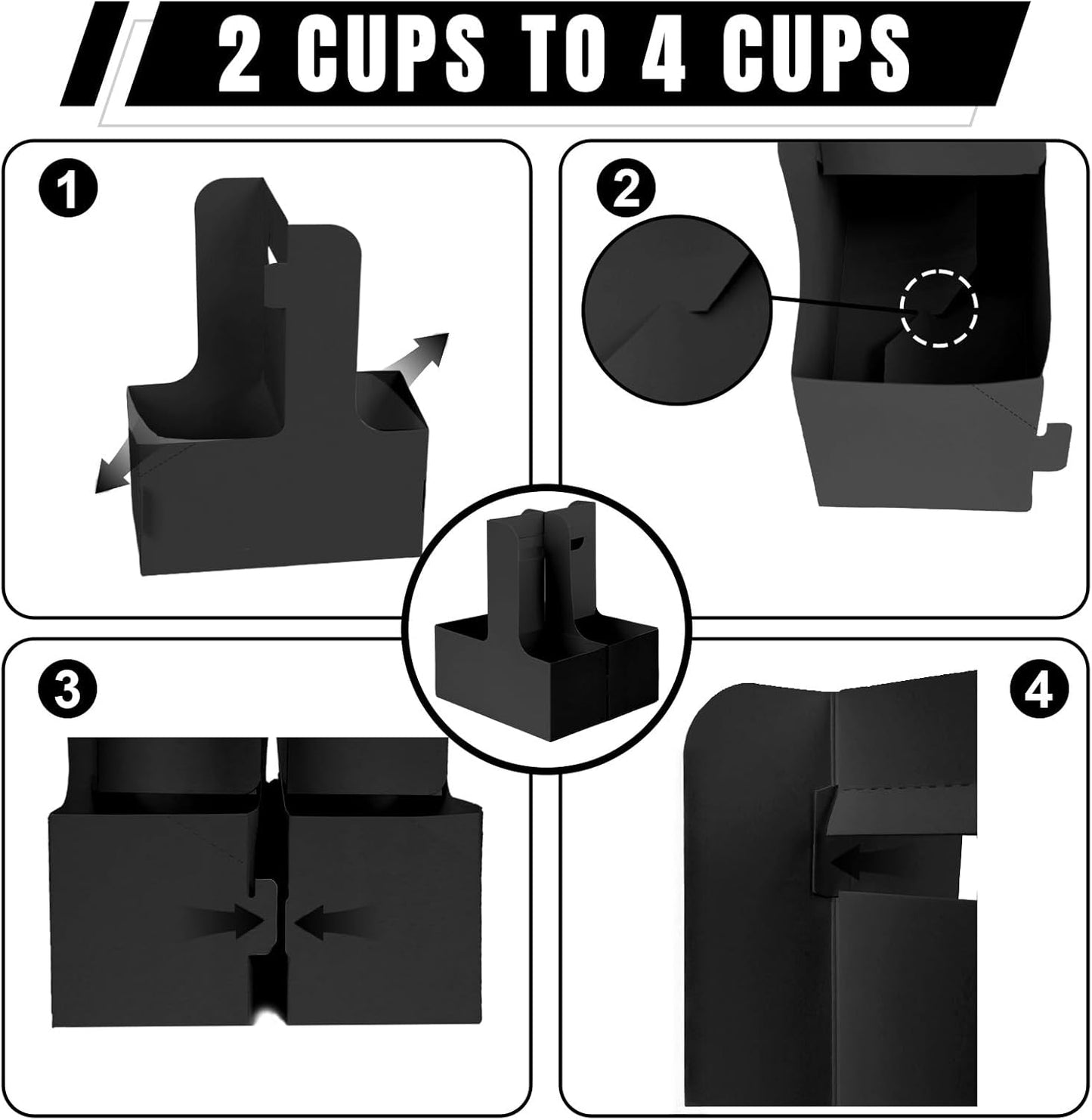 Black Drink Carrier with Handle