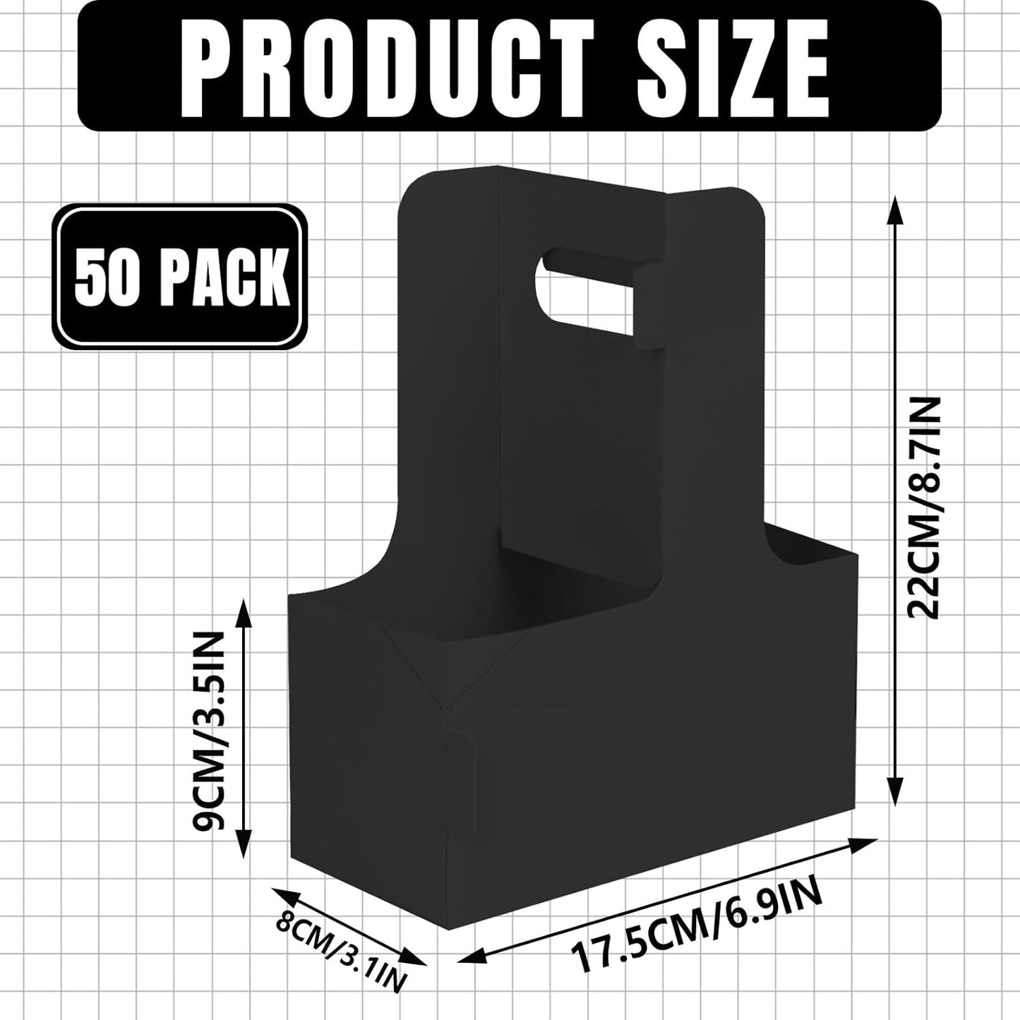Black Drink Carrier with Handle