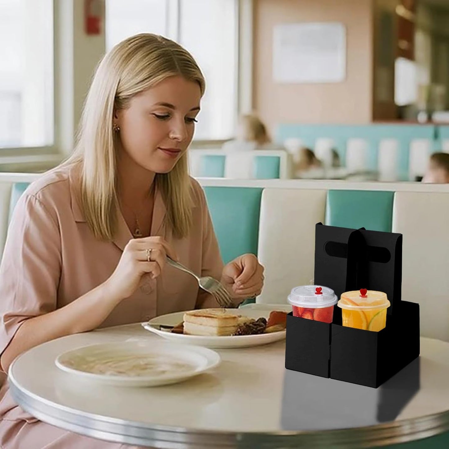 Black Drink Carrier with Handle
