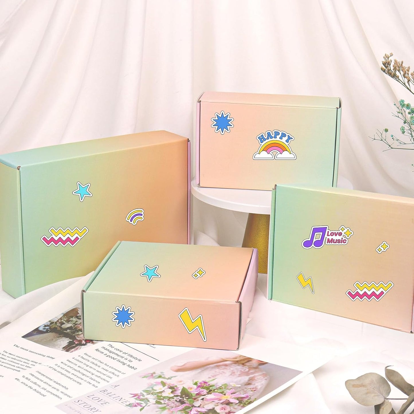 Multiple color gradients Mailer Boxes