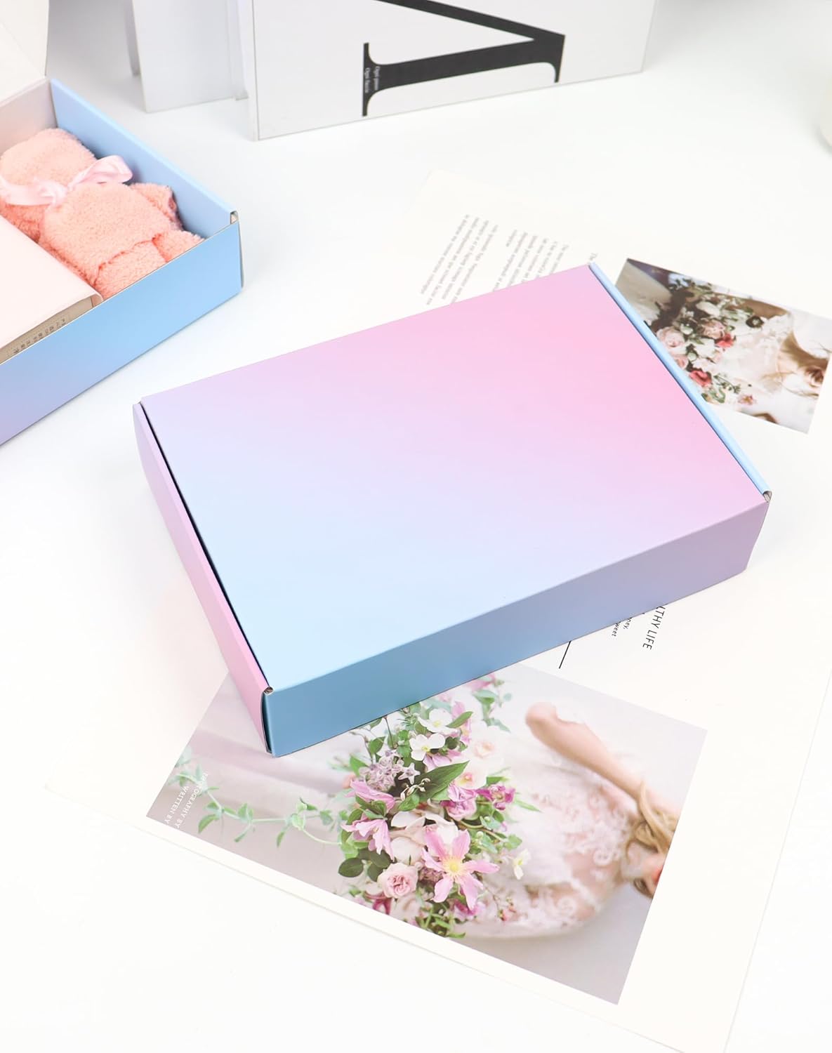 Pink Blue Gradients Mailer Boxes
