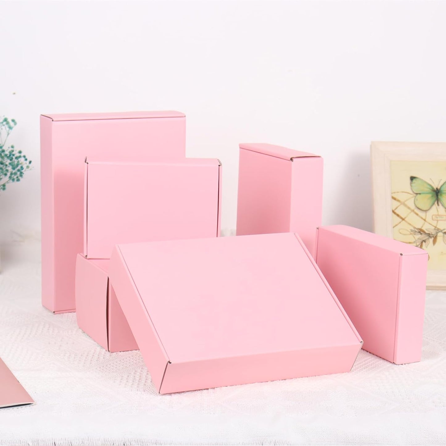 Pink mailer boxes