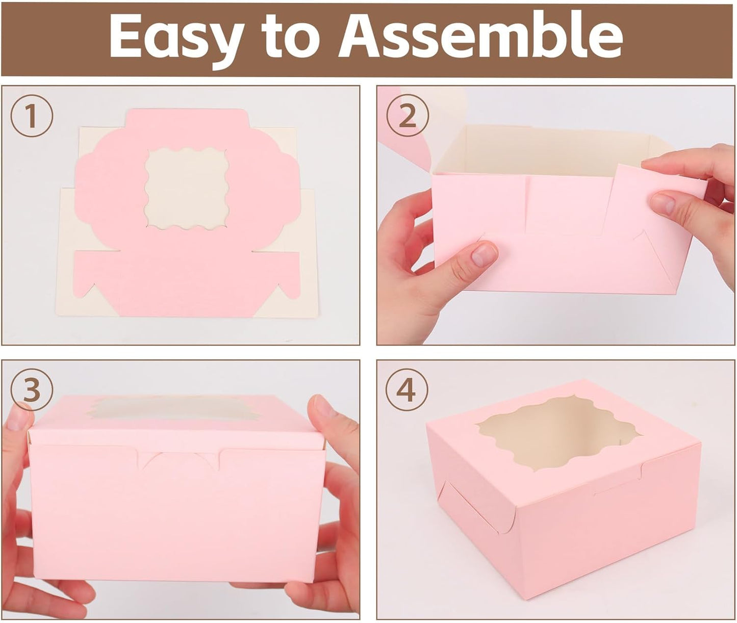 Pink Bakery Boxes with Window