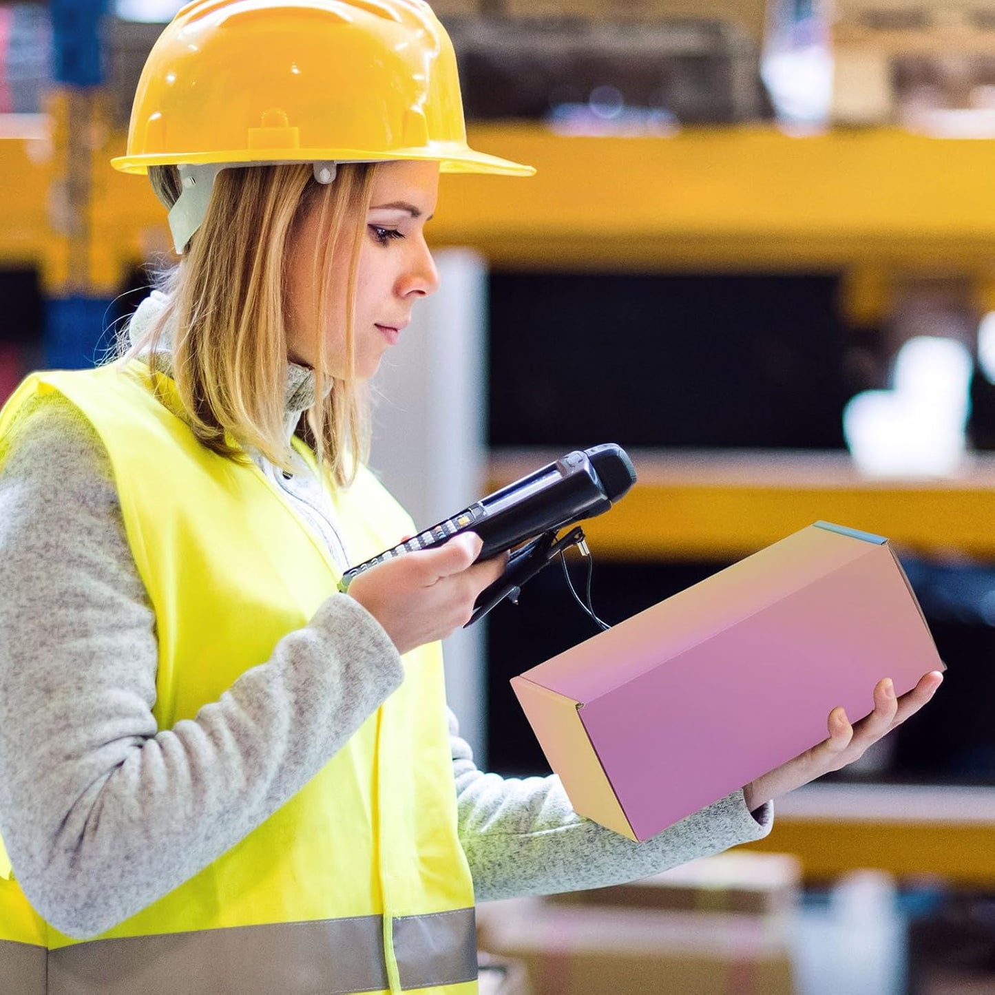 Blue-Yellow-Purple Mailer Boxes