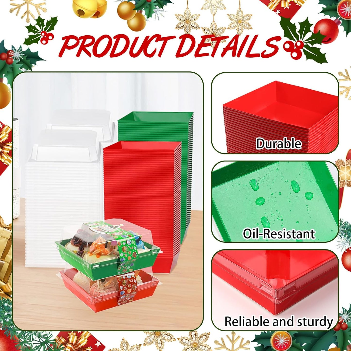 Christmas Charcuterie Boxes with Clear Secure Lids