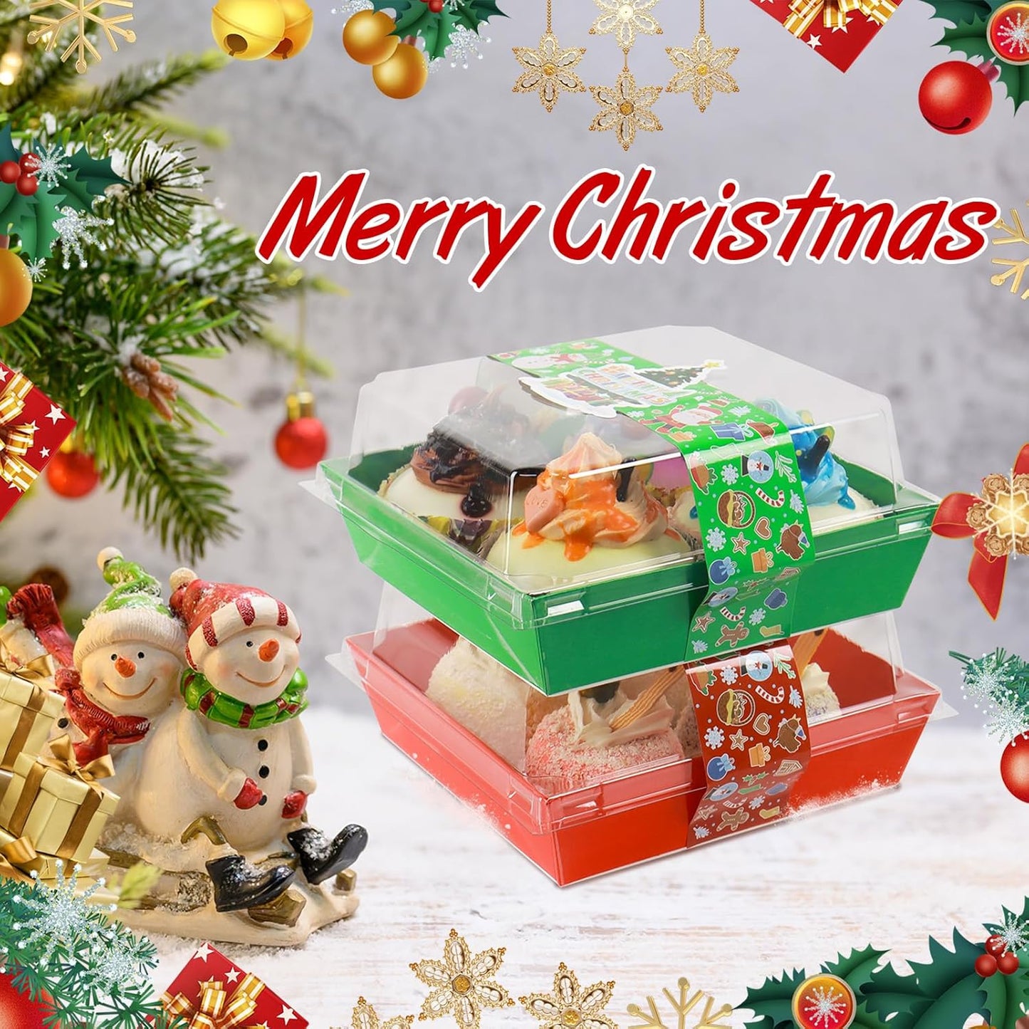 Christmas Charcuterie Boxes with Clear Secure Lids