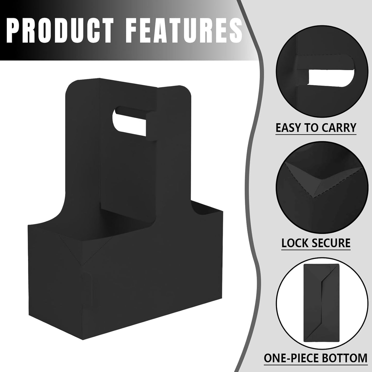 Black Drink Carrier with Handle
