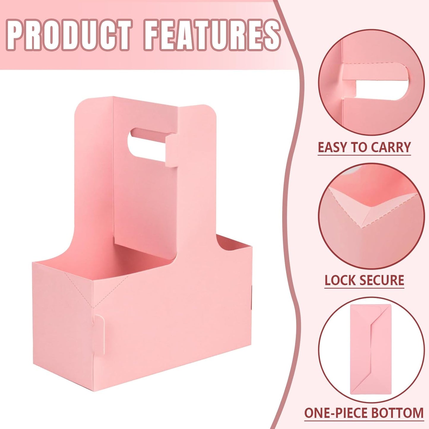 Pink Drink Carrier with Handle