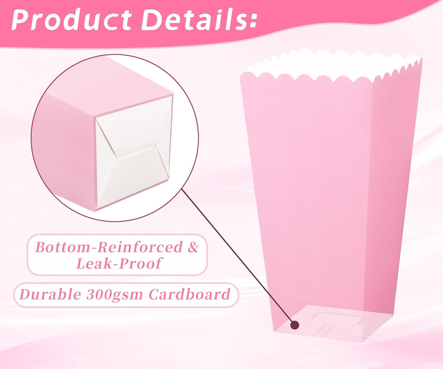 Pink Popcorn Boxes