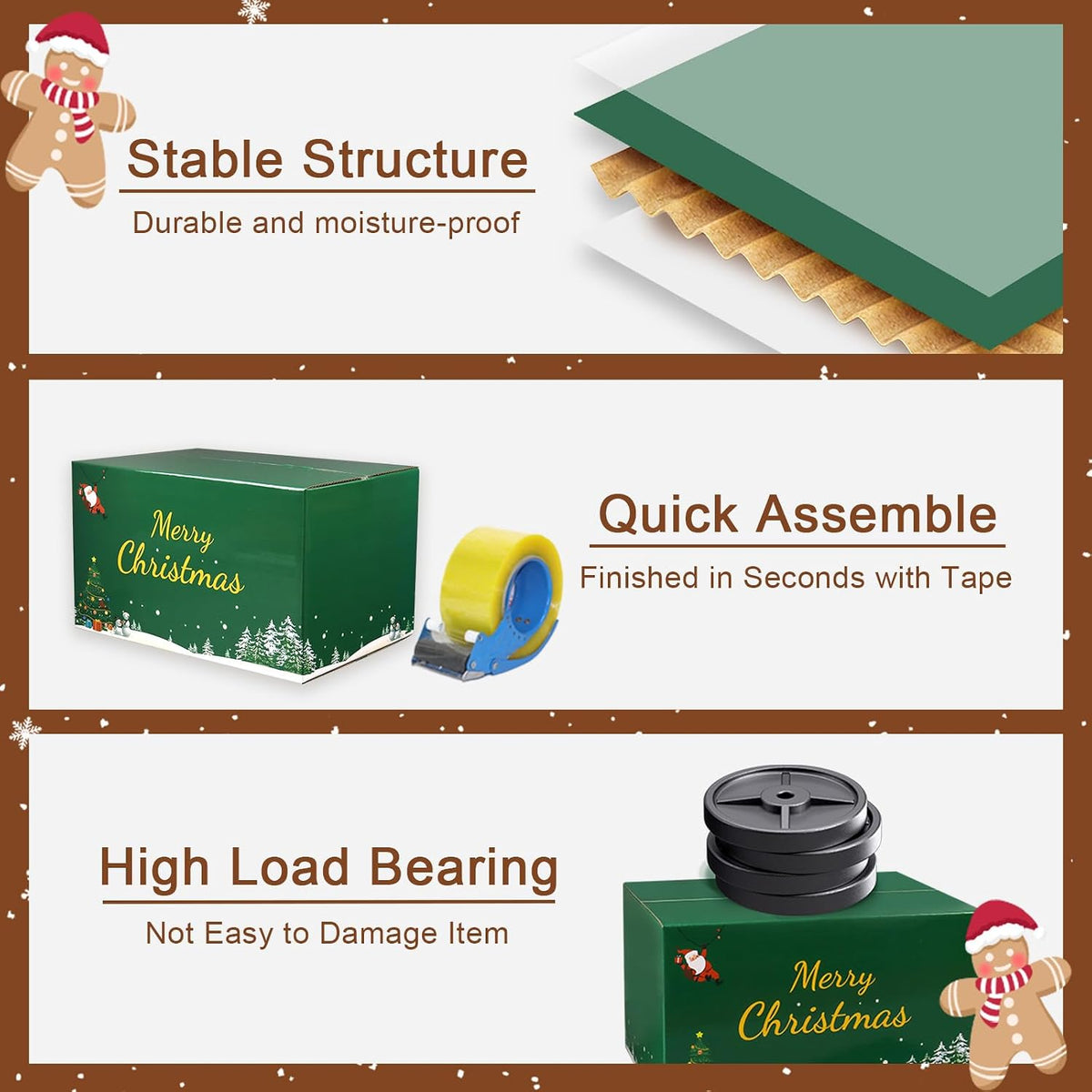 10x7x6 Inch Christmas Gift Boxes Medium 30 Pack, Green Mailing Shipping Boxes for Small Business, Corrugated Cardboard Boxes for Shipping Packaging Supplies