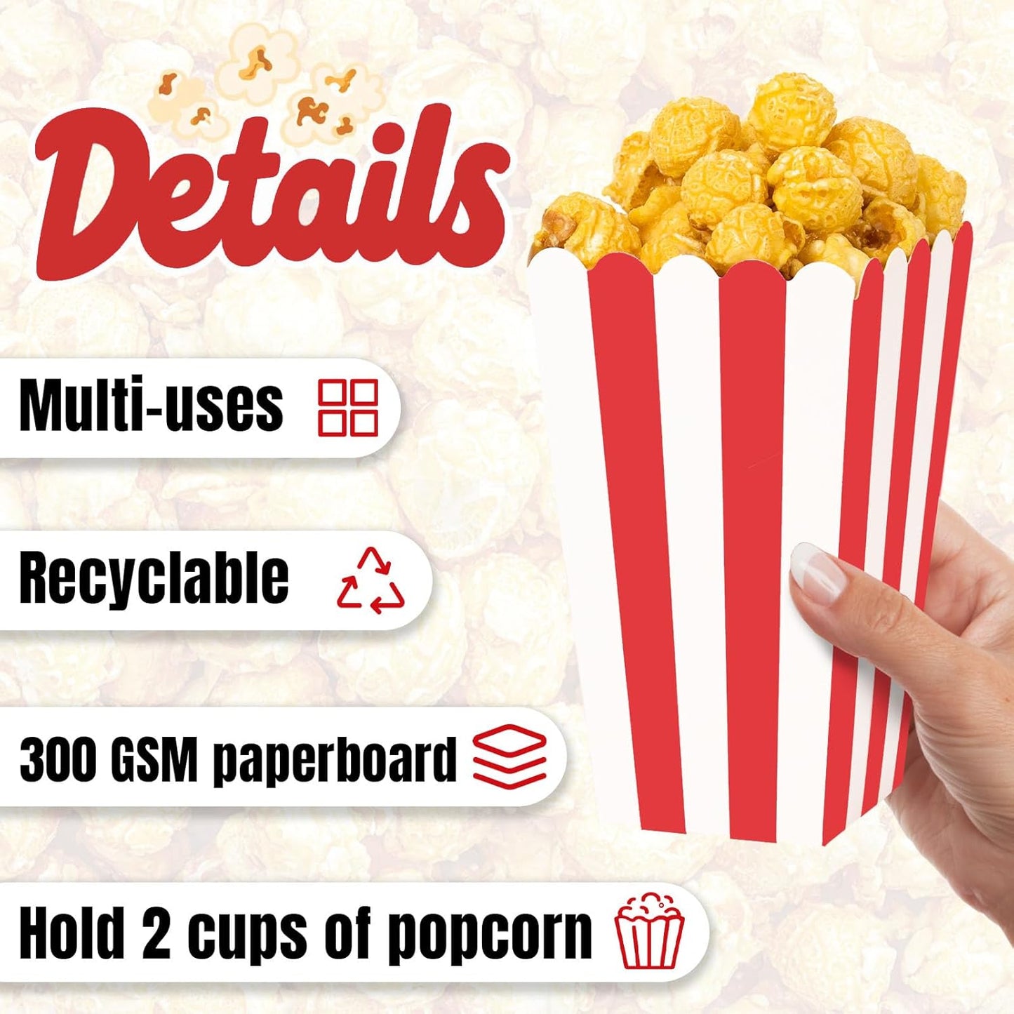Red-white Popcorn Boxes