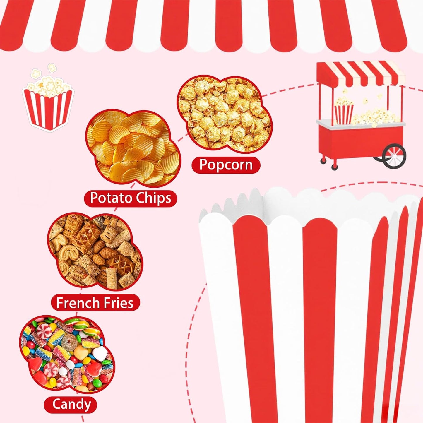Red-white Popcorn Boxes
