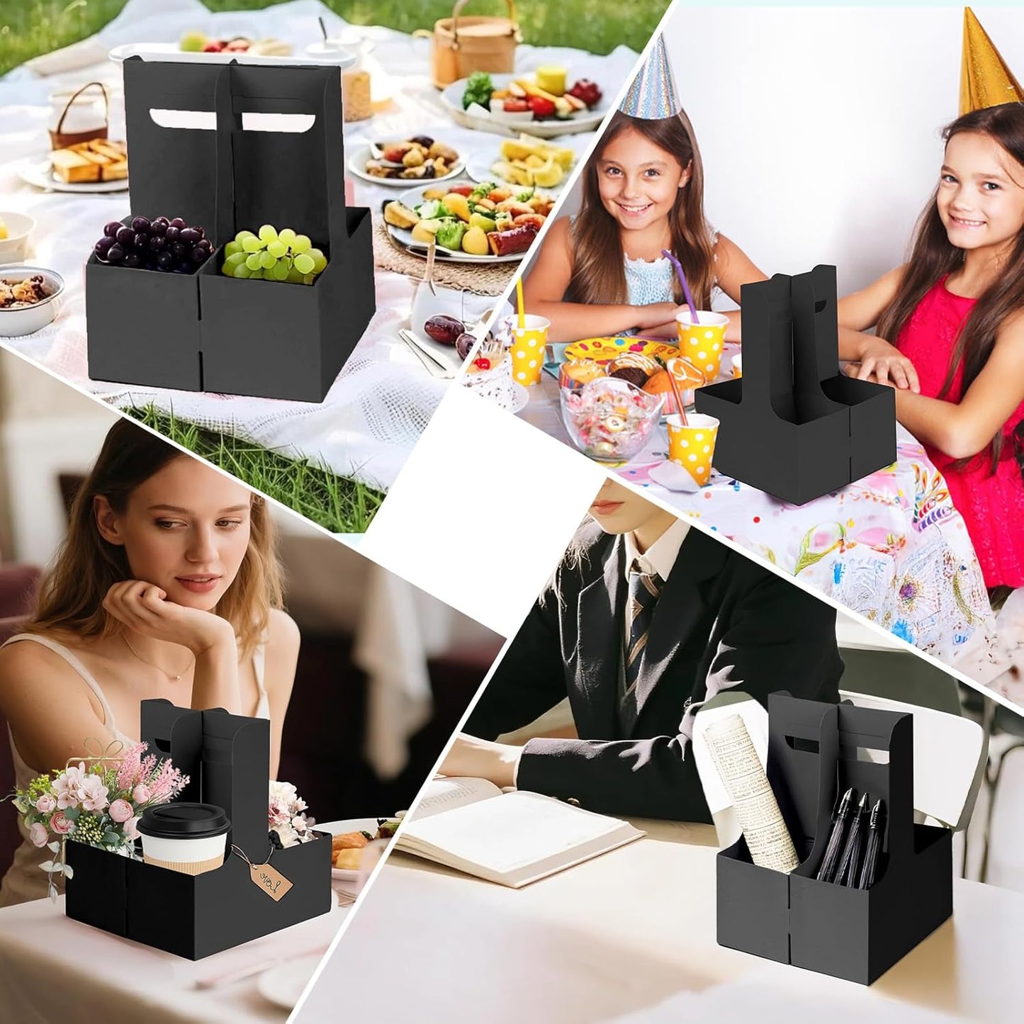 Black Drink Carrier with Handle