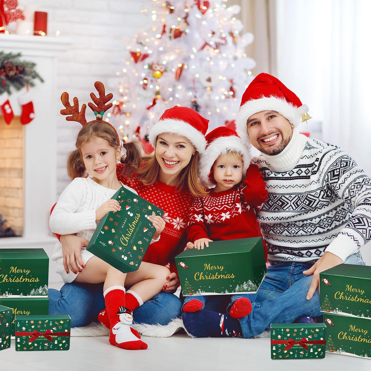 10x7x6 Inch Christmas Gift Boxes Medium 30 Pack, Green Mailing Shipping Boxes for Small Business, Corrugated Cardboard Boxes for Shipping Packaging Supplies