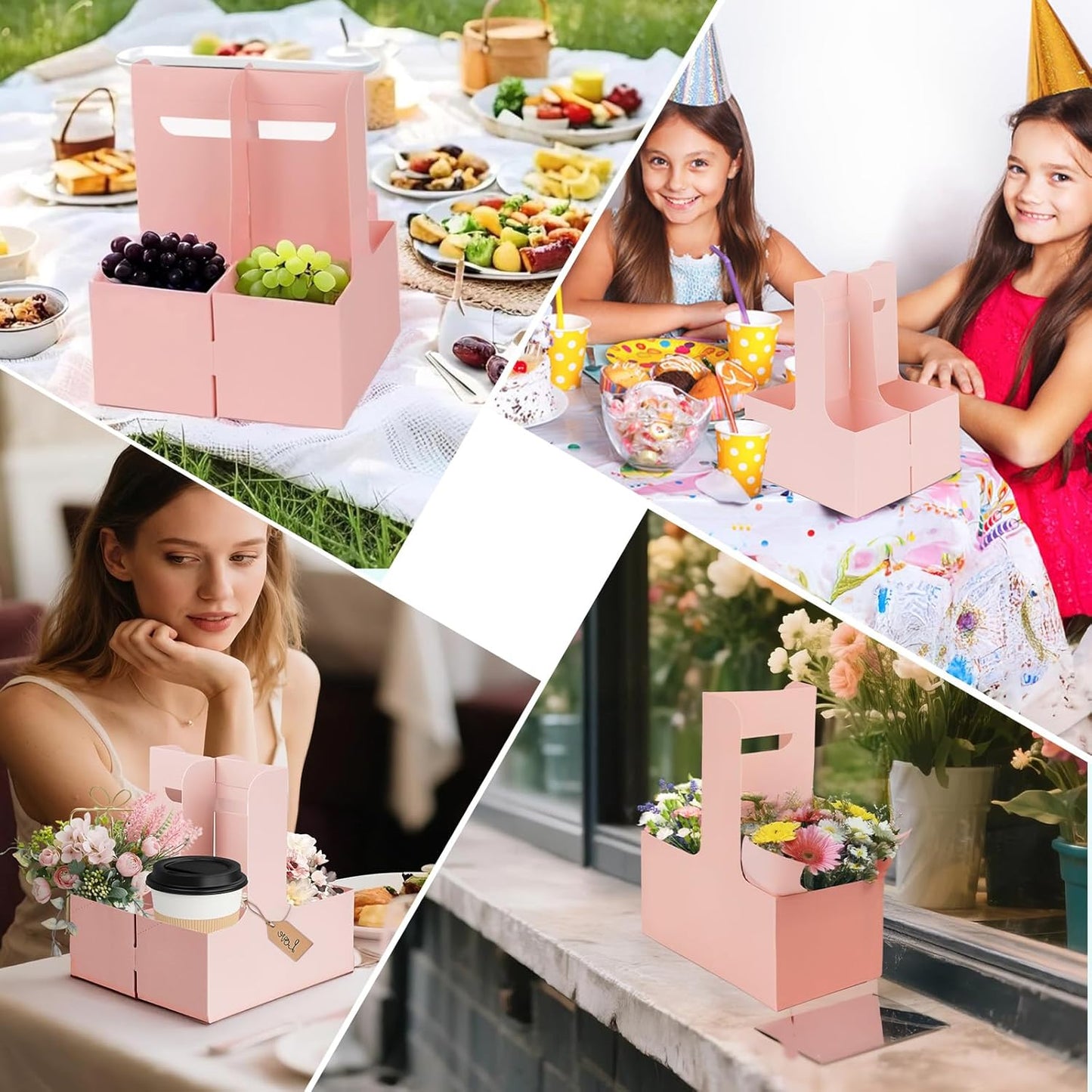 Pink Drink Carrier with Handle