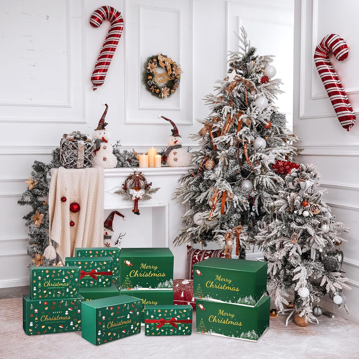 10x7x6 Inch Christmas Gift Boxes Medium 30 Pack, Green Mailing Shipping Boxes for Small Business, Corrugated Cardboard Boxes for Shipping Packaging Supplies