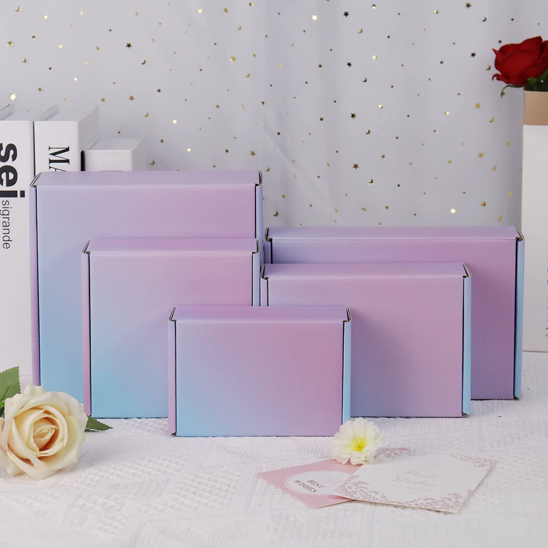 Pink Blue Gradients Mailer Box